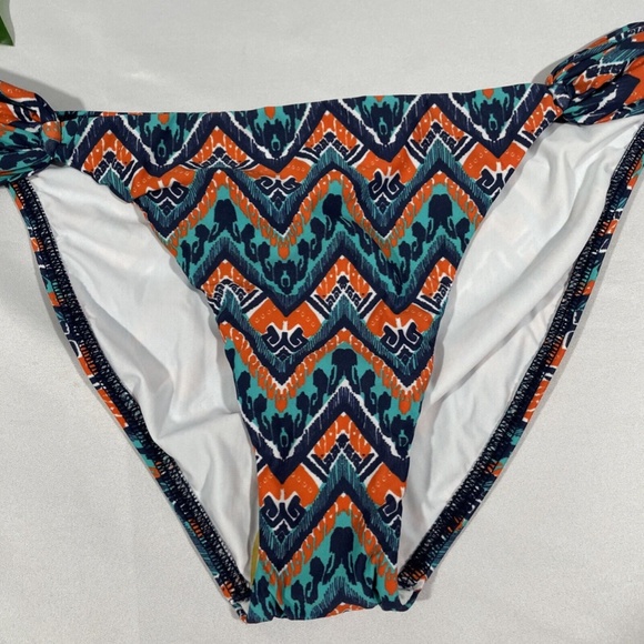 NEW ViX [ Medium ] Chevron Loop Bikini Bottom‎ in Green/ Orange - Picture 2 of 8